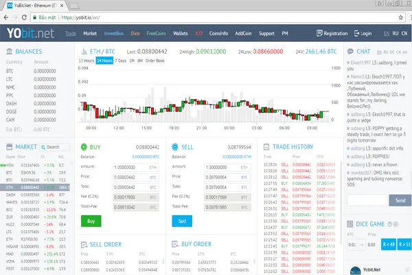 trade coin yobit
