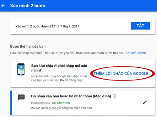 xac minh 2 buoc gmail