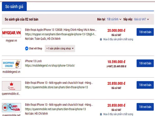 so sanh gia web
