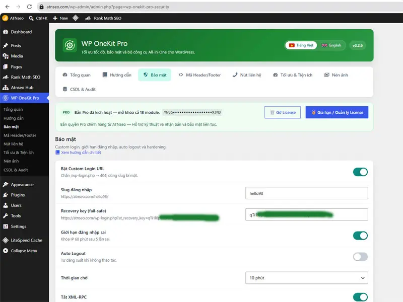 Hướng Dẫn Thiết Lập Bảo Mật Toàn Diện Cho Website WordPress Với WP OneKit