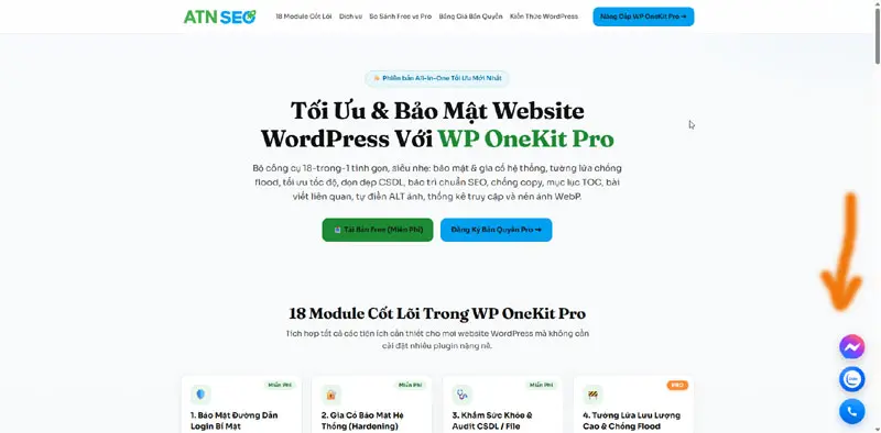 Nút liên hệ Wp OneKit